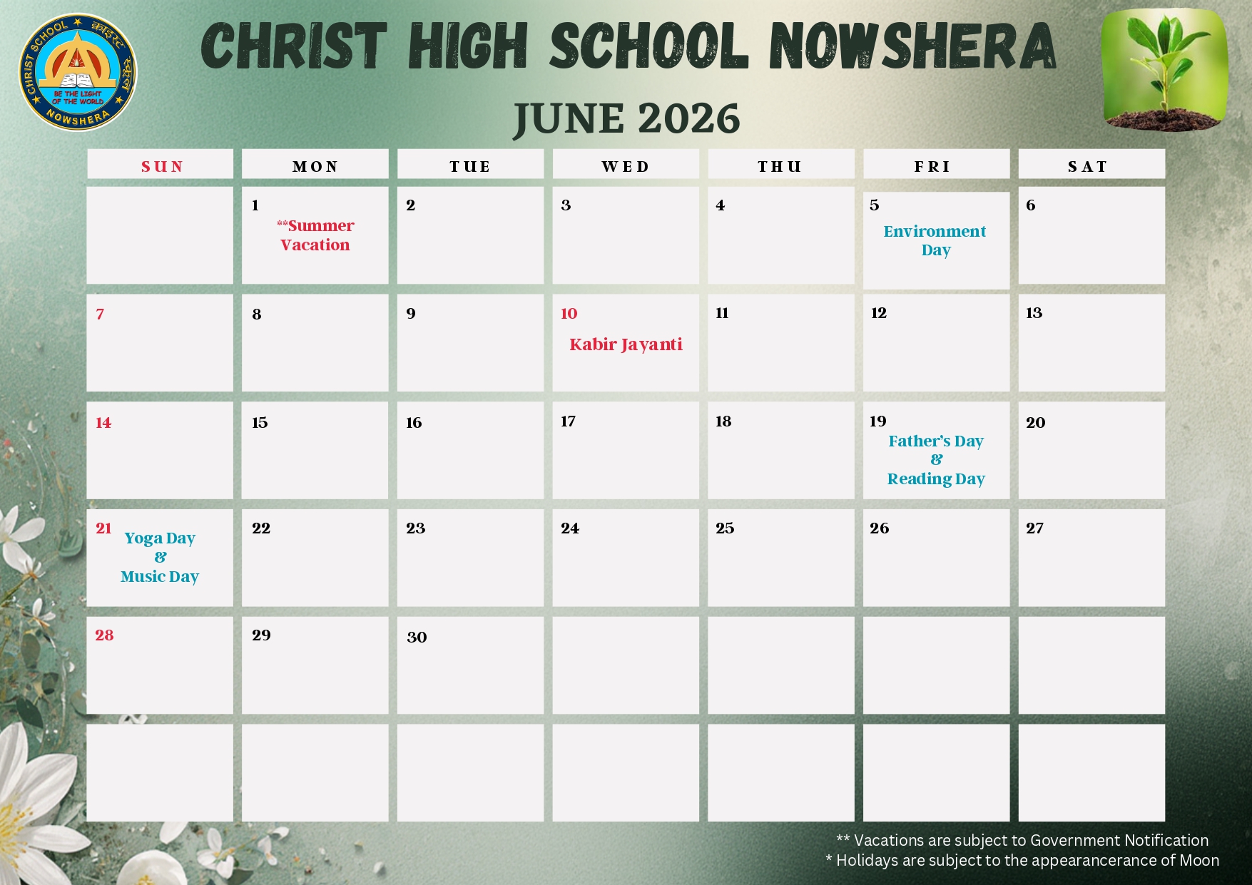 School Calender